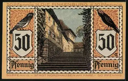 Notgeld Nordhausen a. H. 1921, 50 Pfennig, Der Roland