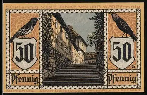 Notgeld Nordhausen a. H. 1921, 50 Pfennig, Die Finkenburg