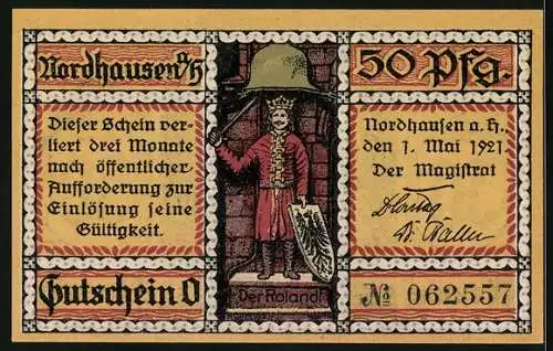 Notgeld Nordhausen a. H. 1921, 50 Pfennig, Die Finkenburg