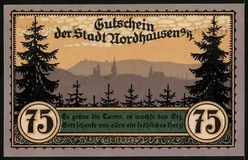 Notgeld Nordhausen a. H. 1921, 75 Pfennig, Der wilde Mann