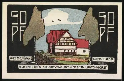 Notgeld Neustadt a. R. 1921, 50 Pfennig, Aussenlager Lichtenhorst