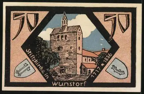 Notgeld Neustadt a. R. 1921, 50 Pfennig, Die Stiftskirche Wunstorf