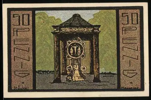 Notgeld Neustadt a. R. 1921, 50 Pfennig, Die Woynabrücke