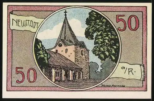 Notgeld Neustadt a. R. 1921, 50 Pfennig, Die örtliche Kirche