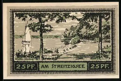 Notgeld Neustettin 1921, 25 Pfennig, Am Streitzigsee