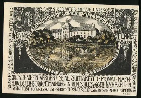 Notgeld Schleswig 1920, 50 Pfennig, Das Schloss