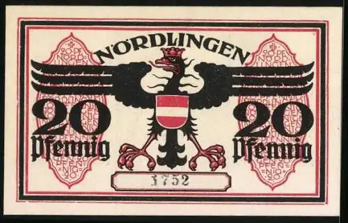 Notgeld Nördlingen 1918, 20 Pfennig, Partie am Turm