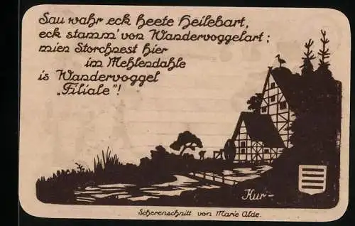 Notgeld Nöschenrode 1921, 25 Pfennig, Kurhaus am Fluss