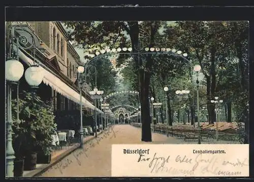 AK Düsseldorf, Tonhallengarten mit Bäumen
