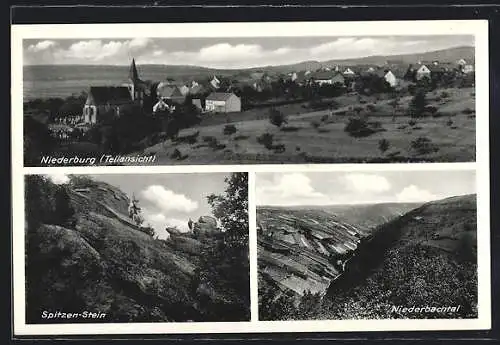 AK Niederburg, Spitzen-Stein, Niederbachtal, Ortsansicht