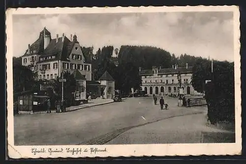 AK Schwäbisch Gmünd, Blick auf Bahnhof und Postamt