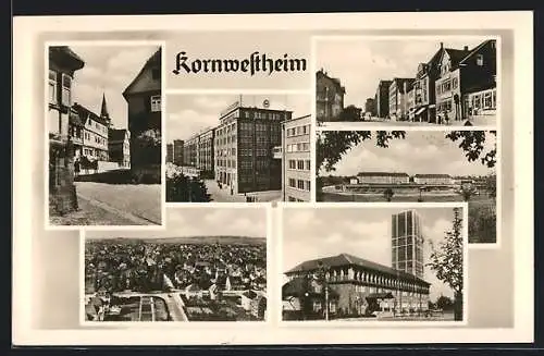 AK Kornwestheim, Geschäftshaus von Salamander, Gebäudeansicht, Strassenpartie