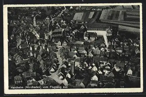 AK Hardheim /Nordbaden, Ortsansicht vom Flugzeug aus