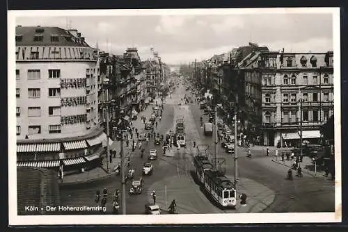 AK Köln-Neustadt, Hohenzollernring mit Strassenbahnen