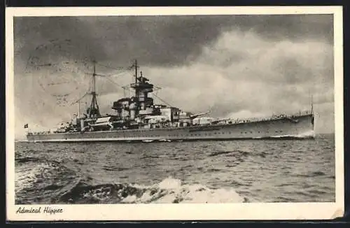 AK Kriegsschiff Admiral Hipper der Kriegsmarine