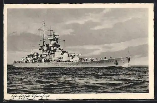 AK Schlachtschiff Scharnhorst in Fahrt