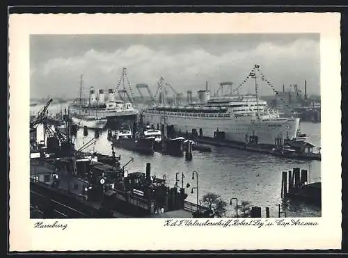 AK Hamburg, KdF-Urlauberschiff Robert Ley und Cap Arcona