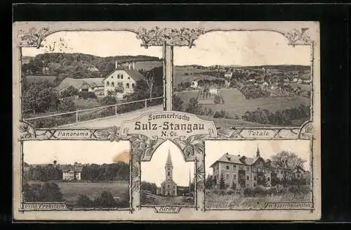 AK Sulz /N. Oe, Stangau, Villa Trebitsch, Wasserheilanstalt, Totalansicht, Panorama