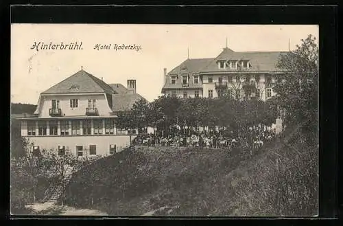 AK Hinterbrühl, Hotel Radetzky von Natur umgeben