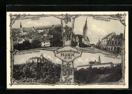 AK Horn /N.-Oe., Pragerstrasse, Stift Altenburg, Totalansicht