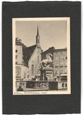 Fotografie unbekannter Fotograf, Ansicht Salzburg, Partie an der Pferdeschwemme, 1917