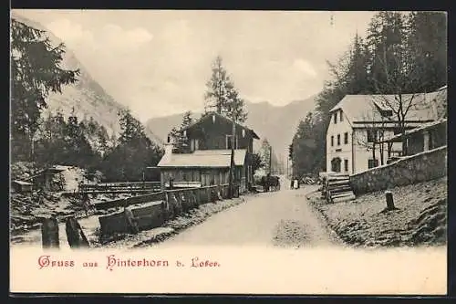 AK Lofer, Hinterhorn, Strassenpartie mit Gasthaus