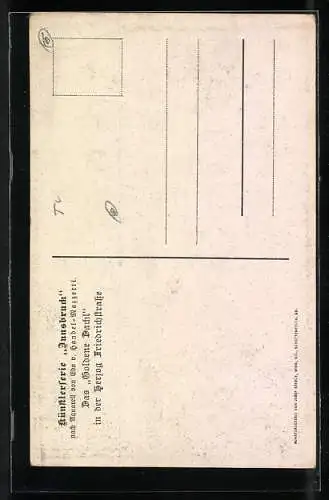 Künstler-AK Edo v. Handel-Mazzetti: Innsbruck, Das Goldene Dachl in der Herzog Friedrichstrasse
