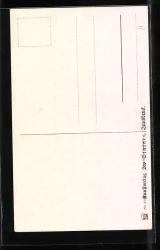 Künstler-AK sign.H. Hanke: Sie liebt mich, sie liebt mich nicht!, Mann mit Schürze