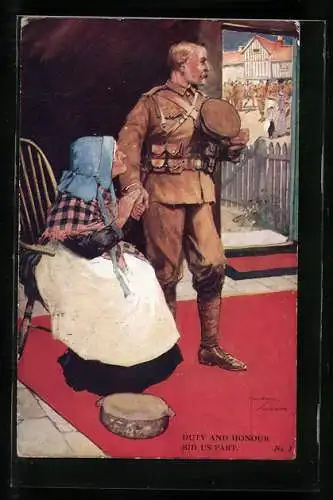 Künstler-AK Lawson Wood: Duty and Honor bid us part