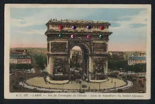 AK Paris, Arc de Triomphe de l`Etoile, Lieu de Sépulture du Soldat Inconnu