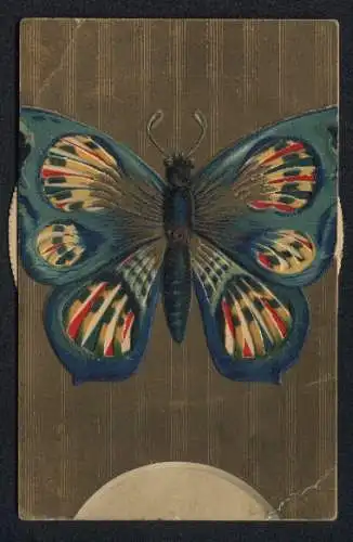 Mechanische-AK Schmetterling mit hypnotischem Dreh-Effekt in den Flügeln