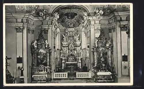 AK Deggingen /Württ., Wallfahrtskirche Ave Maria, Innenansicht