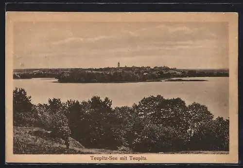 AK Teupitz, Teupitz-See mit Blick zum Ort