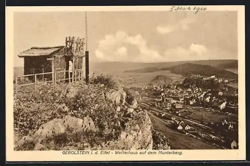 AK Gerolstein i. d. Eifel, Wetterhaus auf dem Munterberg