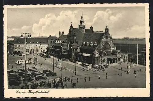 AK Essen, Hauptbahnhof aus der Vogelschau