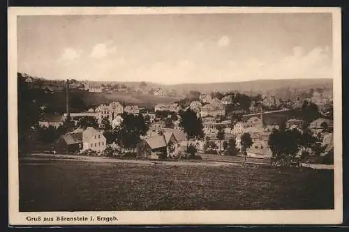 AK Bärenstein i. Erzgeb., Ortsansicht vom Feld aus
