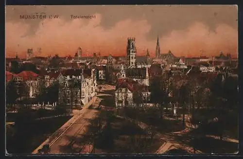 AK Münster i. W., Ortsansicht aus der Vogelschau
