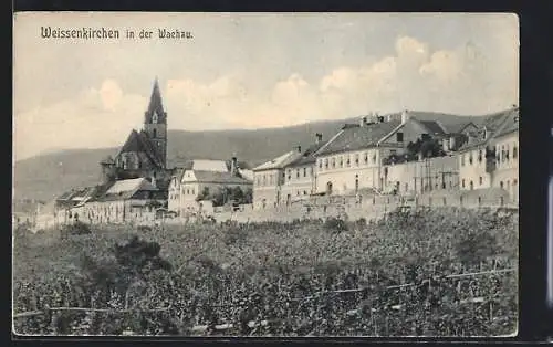 AK Weissenkirchen in der Wachau, Ortsansicht mit der Kirche