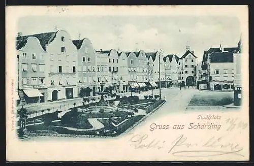 AK Schärding, Eisenhandlung Franz Pinter am Stadtplatz