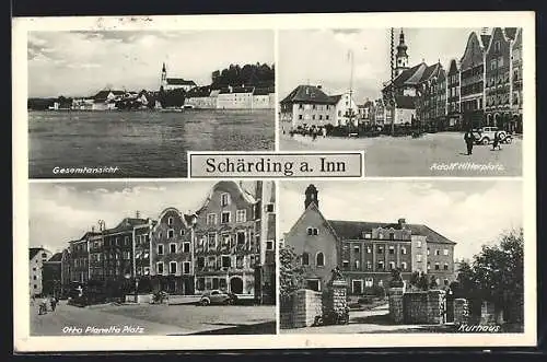 AK Schärding am. Inn, Otto Planetta Platz, platz, Kurhaus