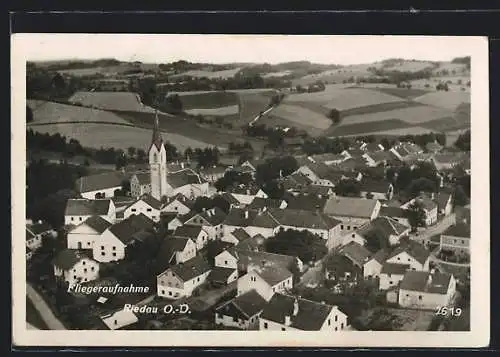 AK Riedau /O.-D., Ortsansicht vom Flugzeug aus