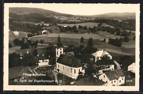 AK St. Ägidi bei Engelhartszell, Ortsansicht mit der Kirche