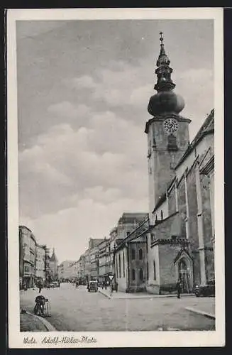 AK Wels, Platz mit Geschäften