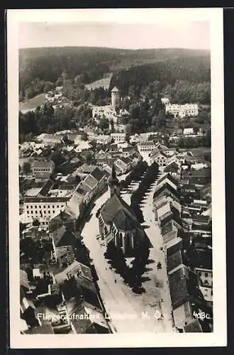 AK Litschau /N. Ö., Teilansicht mit Kirche, Fliegeraufnahme