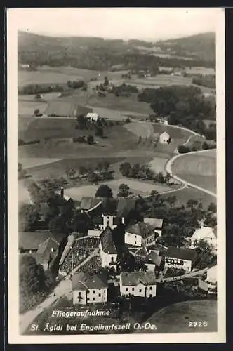 AK St. Ägidi bei Engelhartszell, Ortsansicht vom Flugzeug aus