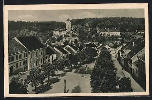 AK Litschau /Nd., Stadtplatz aus der Vogelschau
