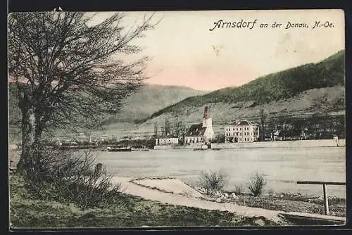 AK Arnsdorf /Donau, Panorama von der Donau aus