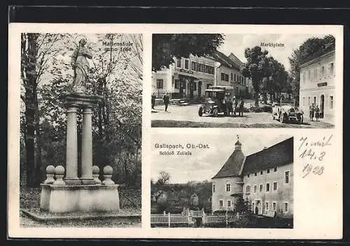 AK Gallspach, Marktplatz, Schloss Zeileis