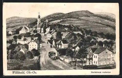 AK Willibald /Ob.-Oe., Ortsansicht in der Hügellandschaft