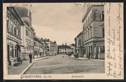 AK Grieskirchen /Ob.-Oe., Zwei Anwohner am Rossmarkt